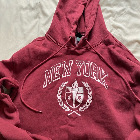 wild fable Sweaters - Burgundy NY cropped hoodie